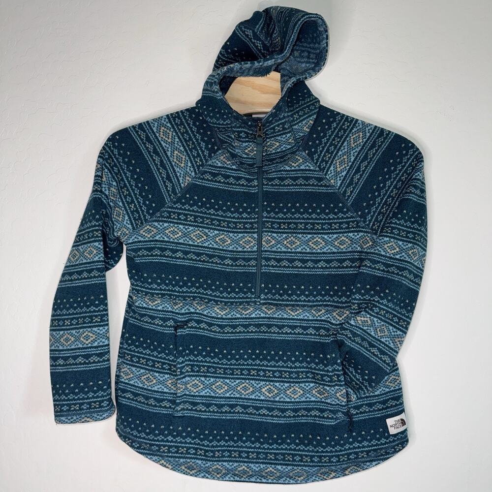 The North Face Printed Crescent Pullover Hooded Sweater Womens Fair Isle Sz XL - Picture 2 of 6